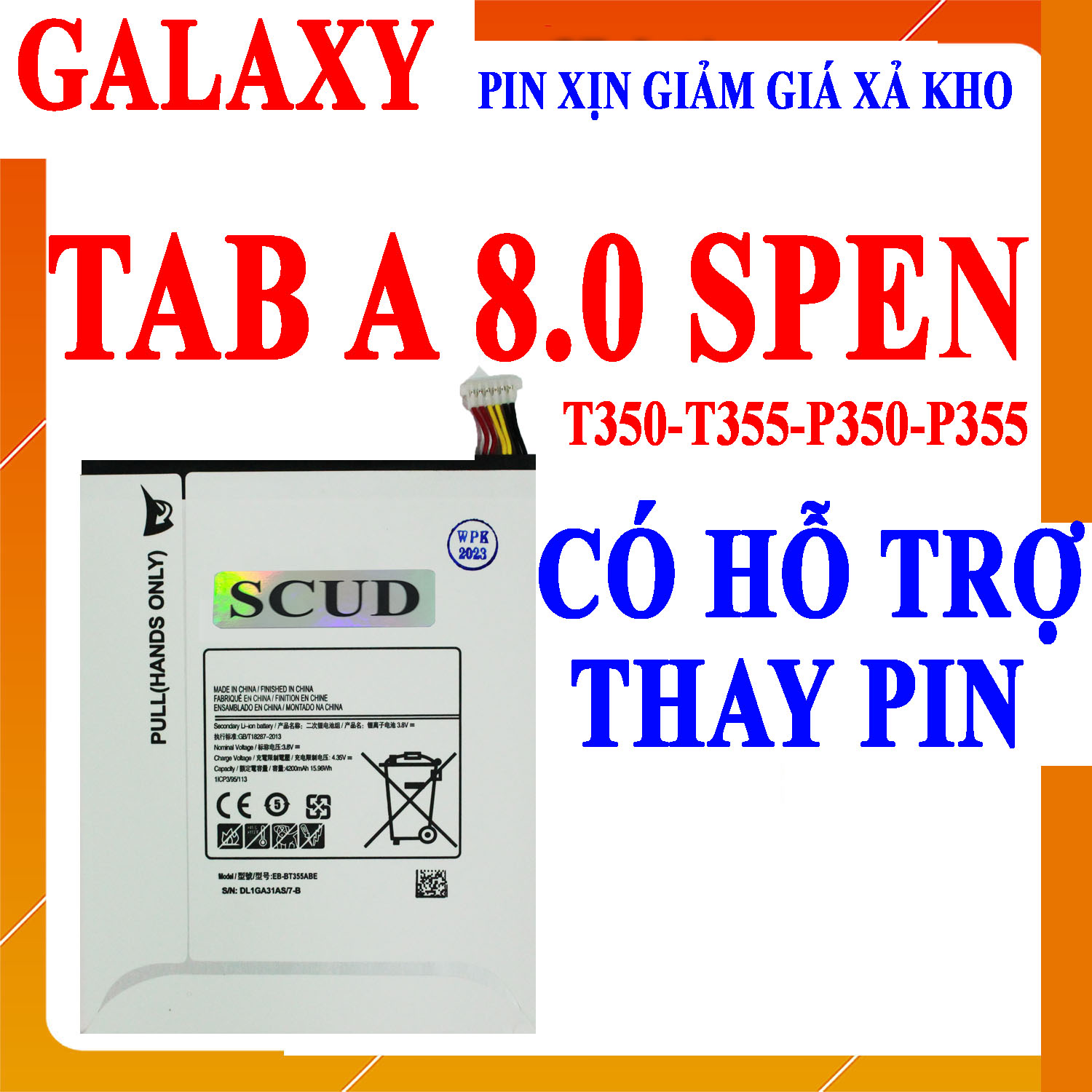Pin scud cho samsung galaxy tab a 8.0 t350 t355 p350 p355 eb-bt355abe dung lượng 4200mah