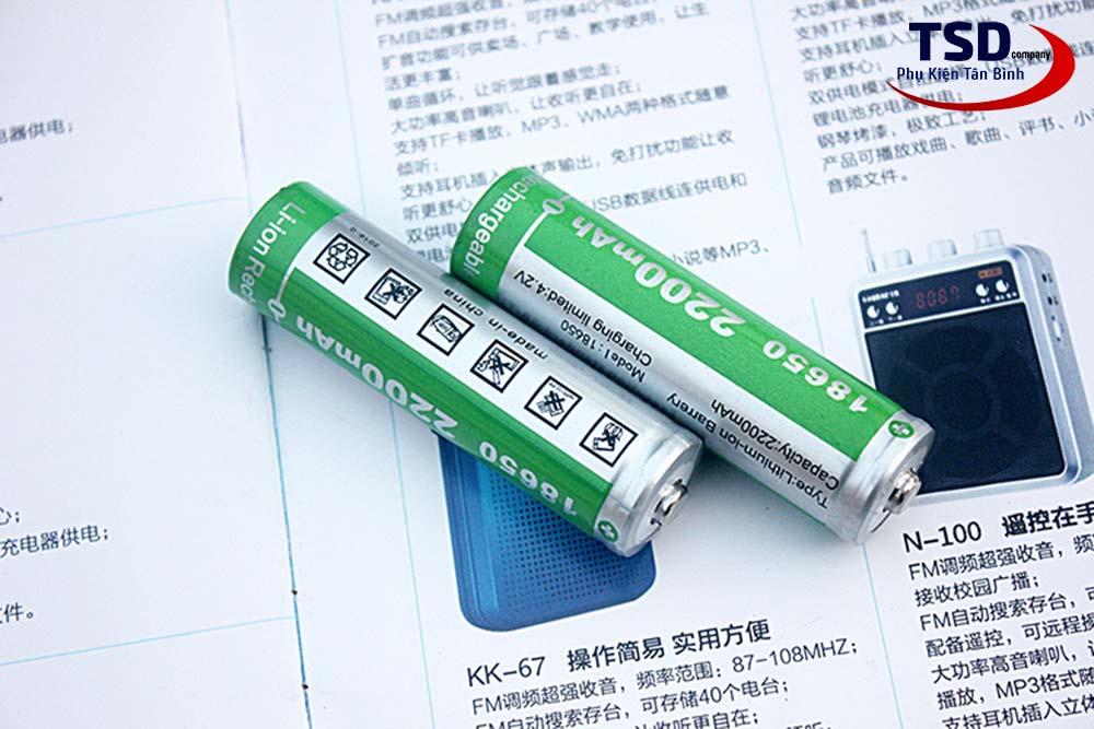 Pin Sạc Lithium-ion 18650 4.2V 2200mAh