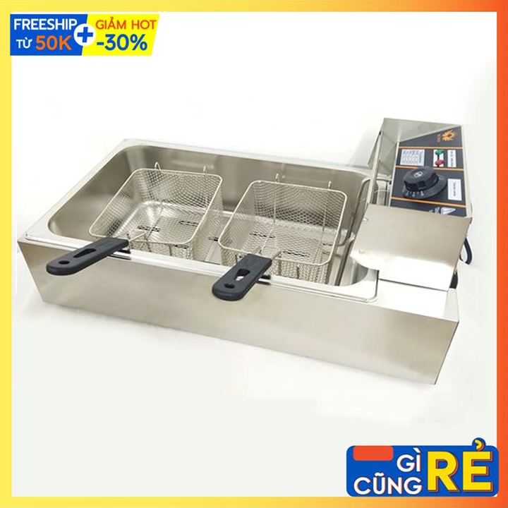 Bếp chiên nhúng điện 12L. Bếp chiên gà rán, khoai tây chiên, khoai lang, xúc xích,..