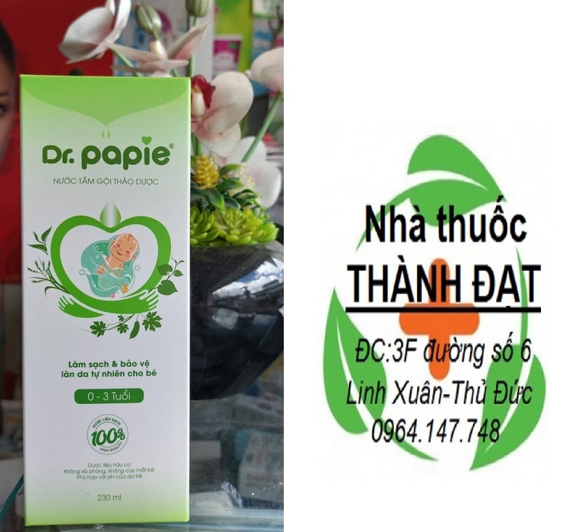 Dr papie nước tắm gội thảo dược cho trẻ chai 230ml