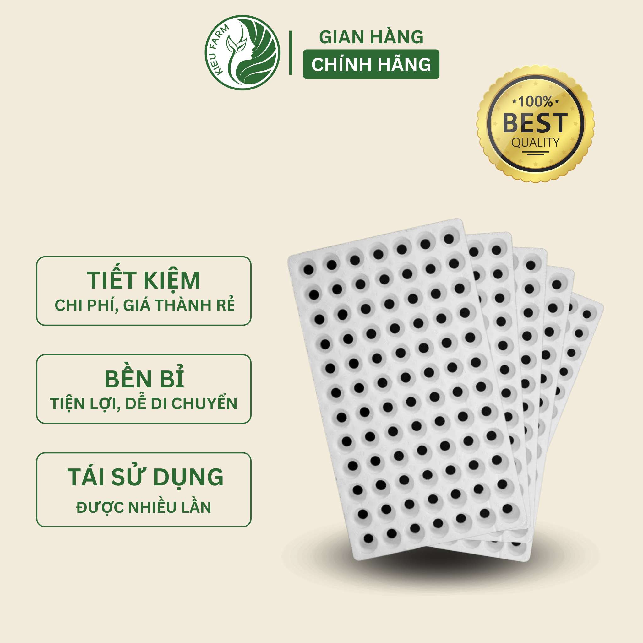 Combo khay xốp ươm hạt (loại 84 lỗ)_KIEUFARM_Combo 5,10,15,20 khay_Gọn nhẹ, tiện lợi, tái sử dụng được nhiều lần