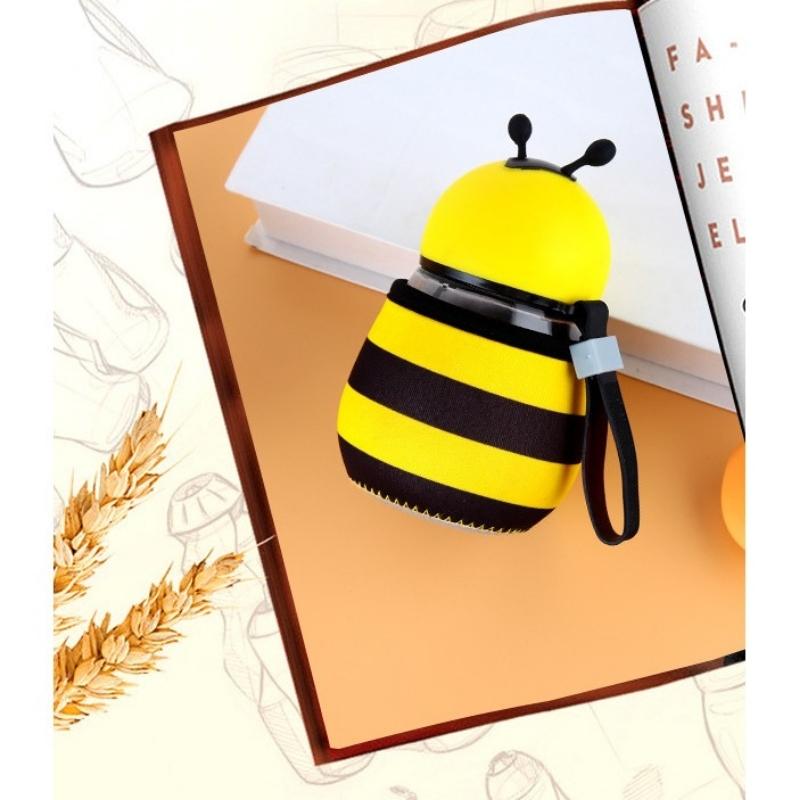 Bình giữ nhiệt lõi thủy tinh đựng sữa cháo họa tiết công trùng dễ thương SWEET HOME