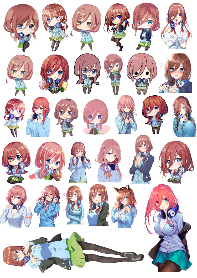sticker Nakano Miku Go-Toubun no Hanayome Nhà Có Năm Nàng dâu