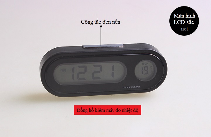 Đồng hồ Điện Tử Mini Trên Ô Tô V2