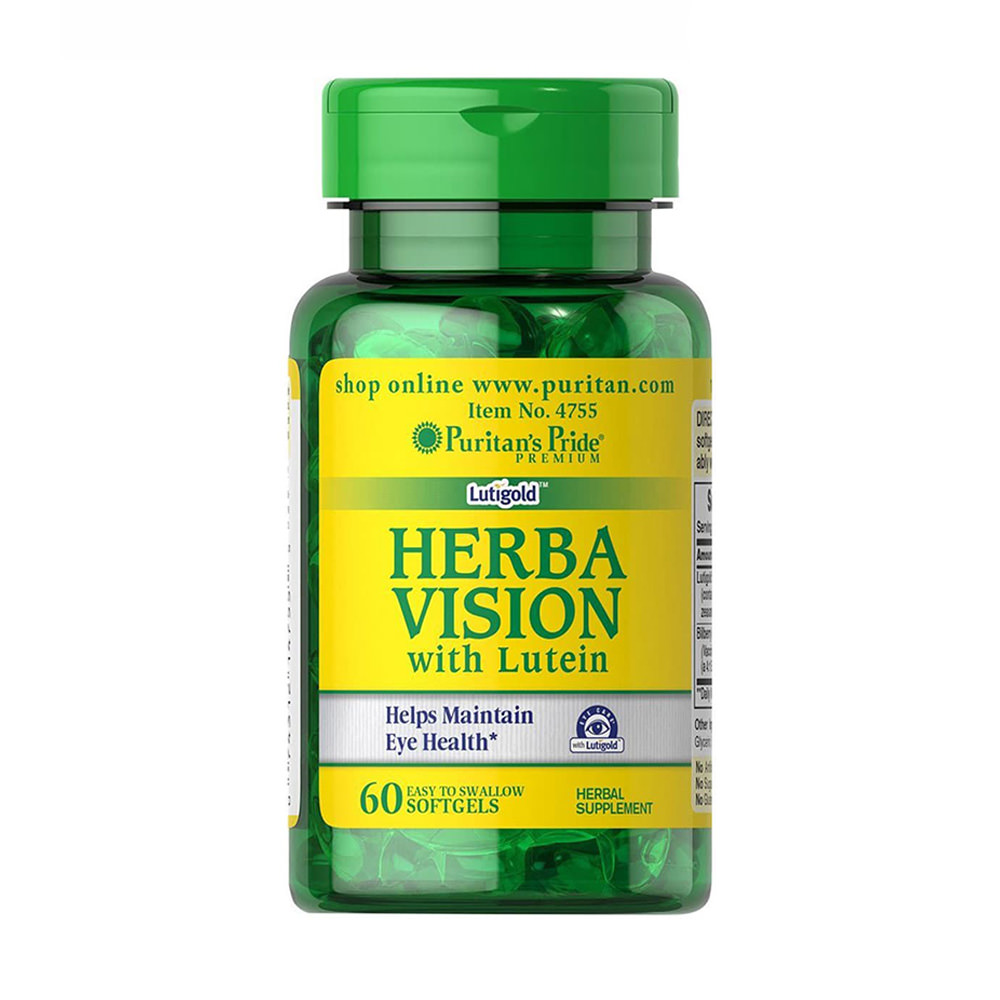 Bổ mắt, giảm nhức mỏi mắt Herba vision with lutein Puritans pride 60 viên/120viên