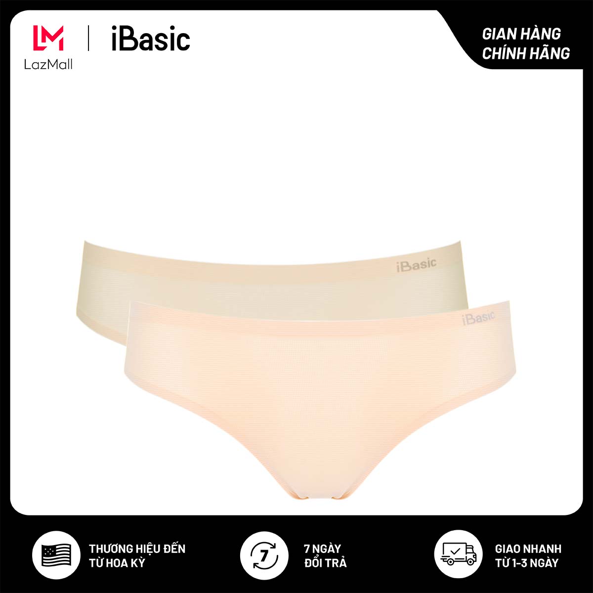 Combo 2 quần lót nữ không đường may bonding thoáng khí bikini iBasic PANW138