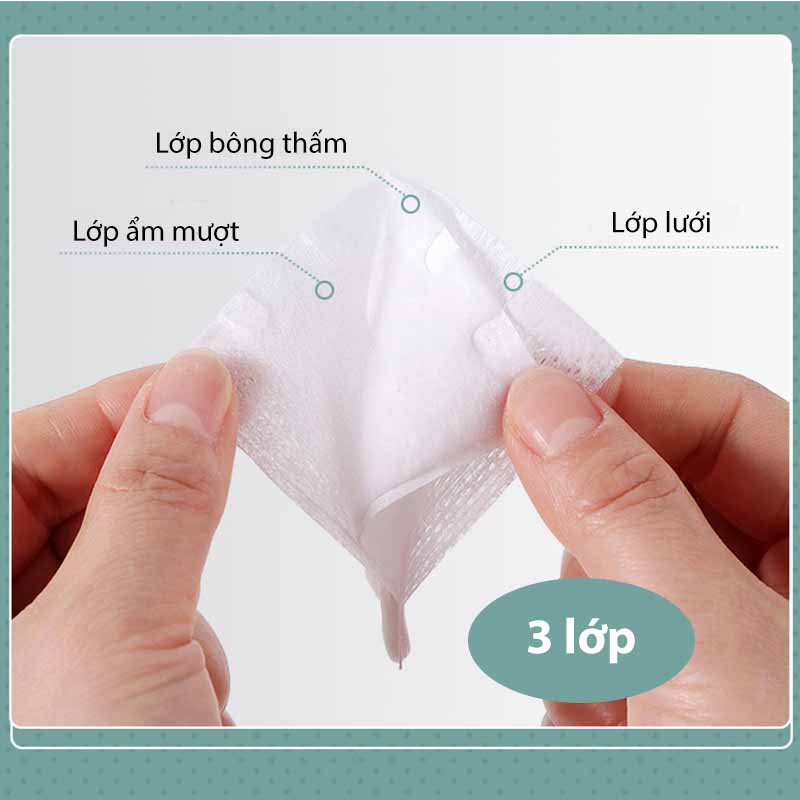 Bông tẩy trang 222 miếng 3 lớp Cotton Pads BTT Smart Manelle