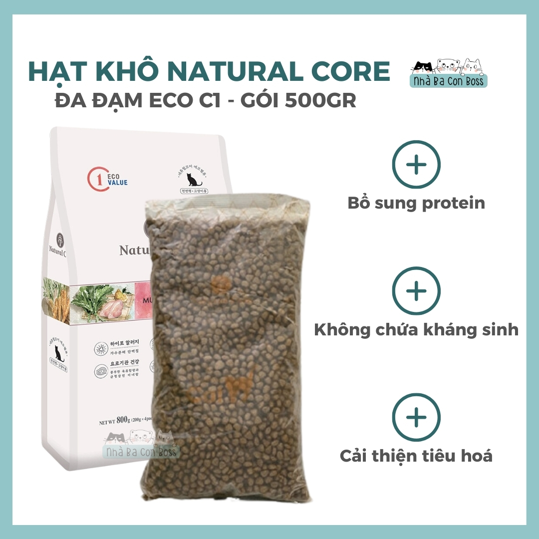 [500g] Hạt Cho Mèo Natural Core Kitten C1/ ECO C1/ Adult C3