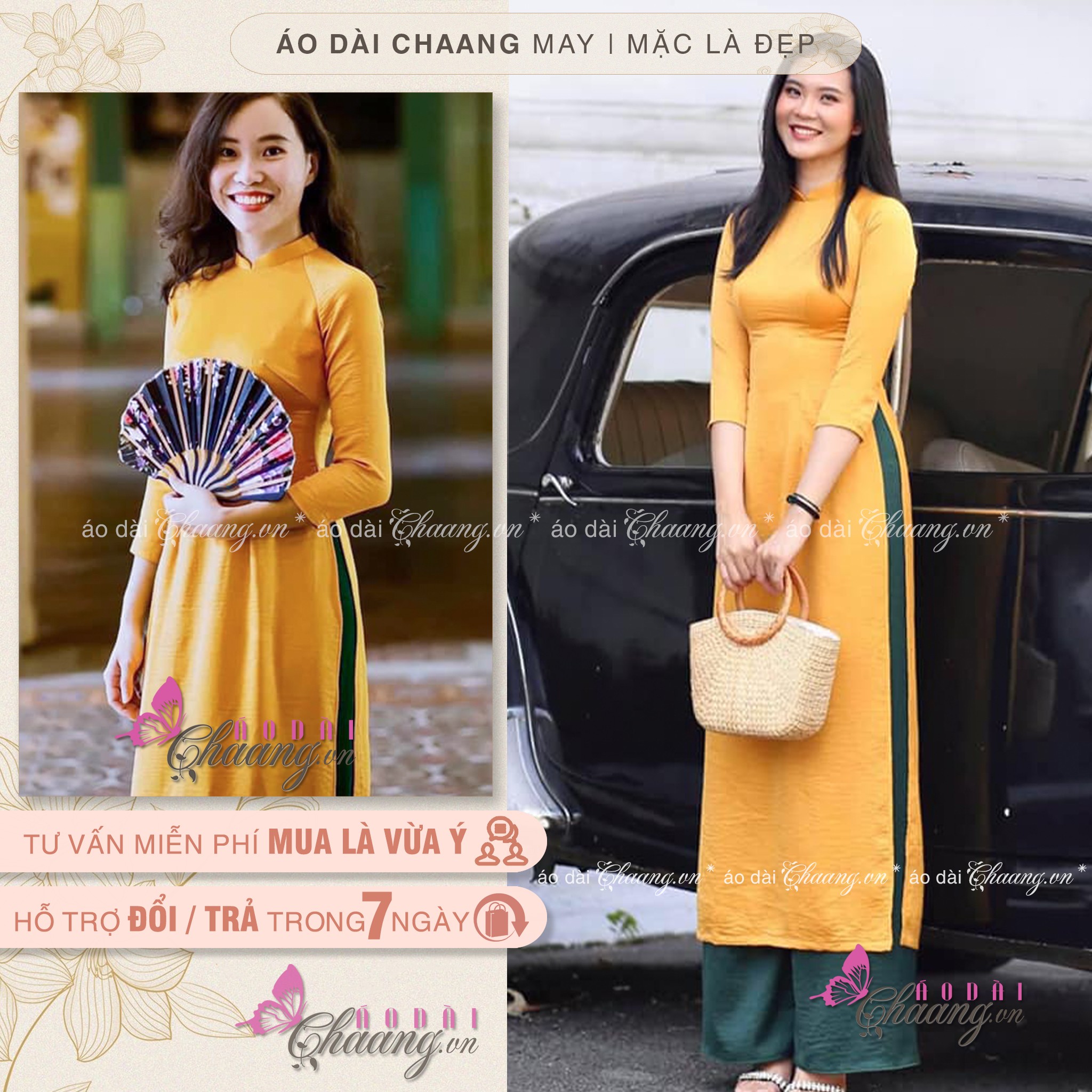 Áo Dài Truyền Thống Cách Tân Nữ Dáng Suông Xưa Xuông Rộng Dễ Mặc Che Khuyết Điểm Chụp Hình Lễ Tết Đẹp