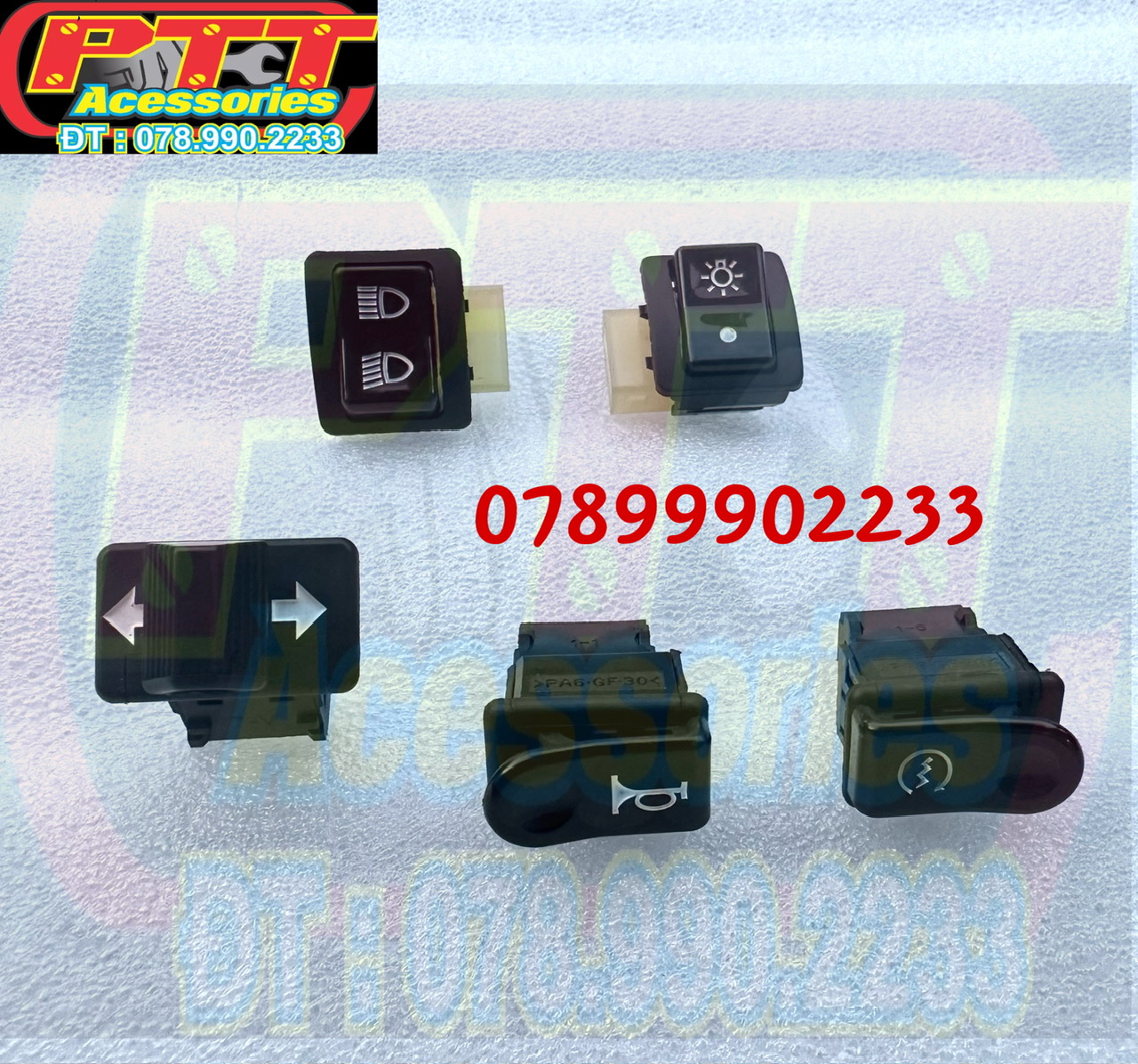 BỘ NÚT CÔNG TẮC XE MAX 3 ( TRUNG QUỐC ) CÙM CÔNG TẮC LIỀN