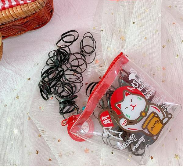 TÚI THUN CỘT TÓC LUCKY CAT - 200pcs