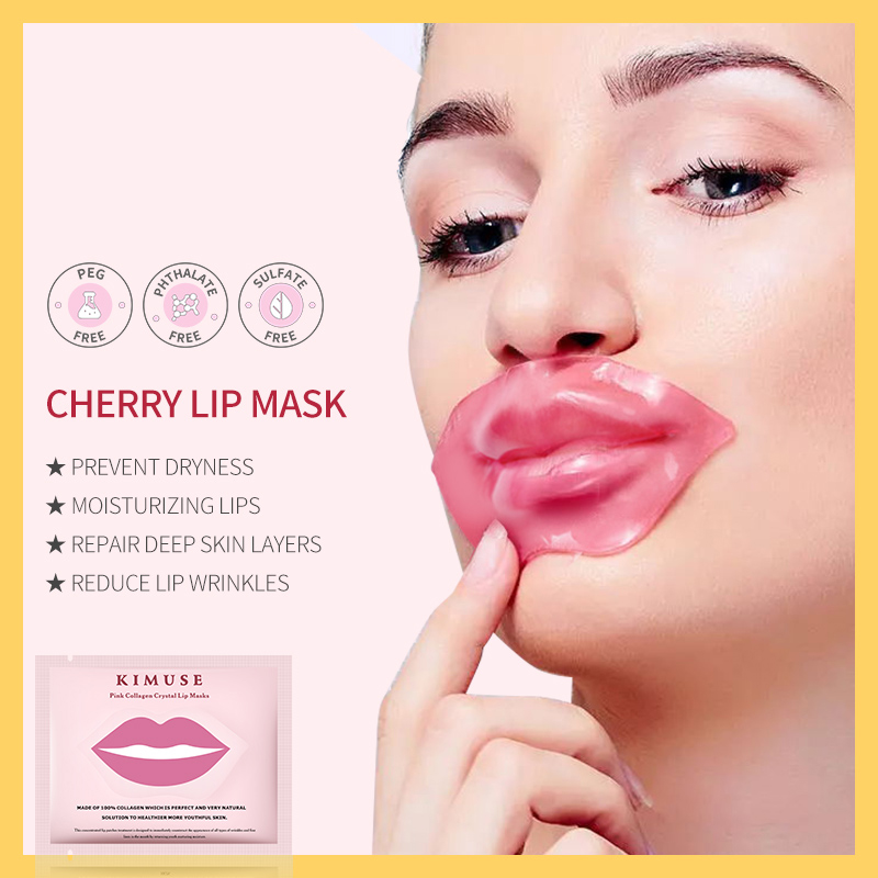 KIMJUSE Mặt nạ môi pha lê Collagen hồng
