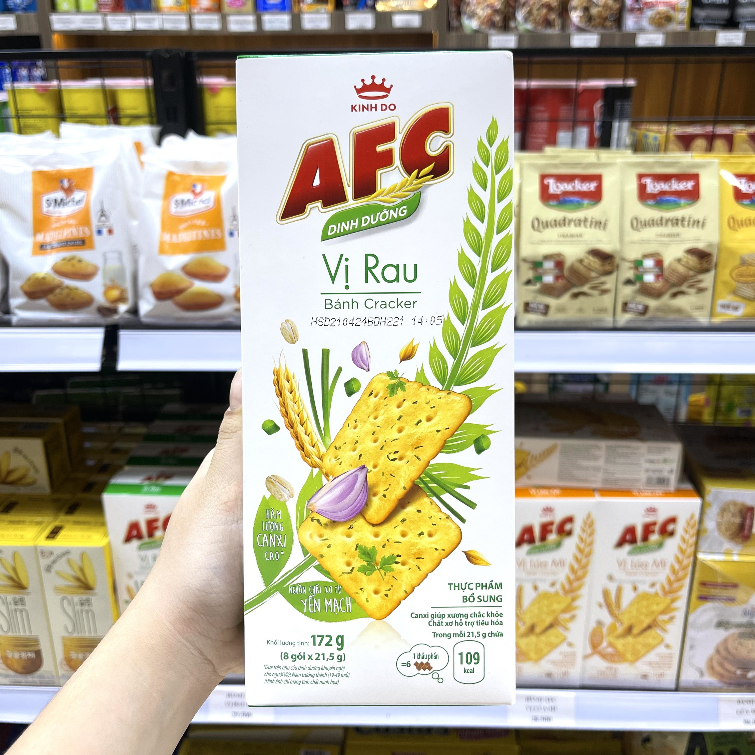 Bánh Cracker AFC dinh dưỡng vị rau/lúa mì 172g | Lazada.vn