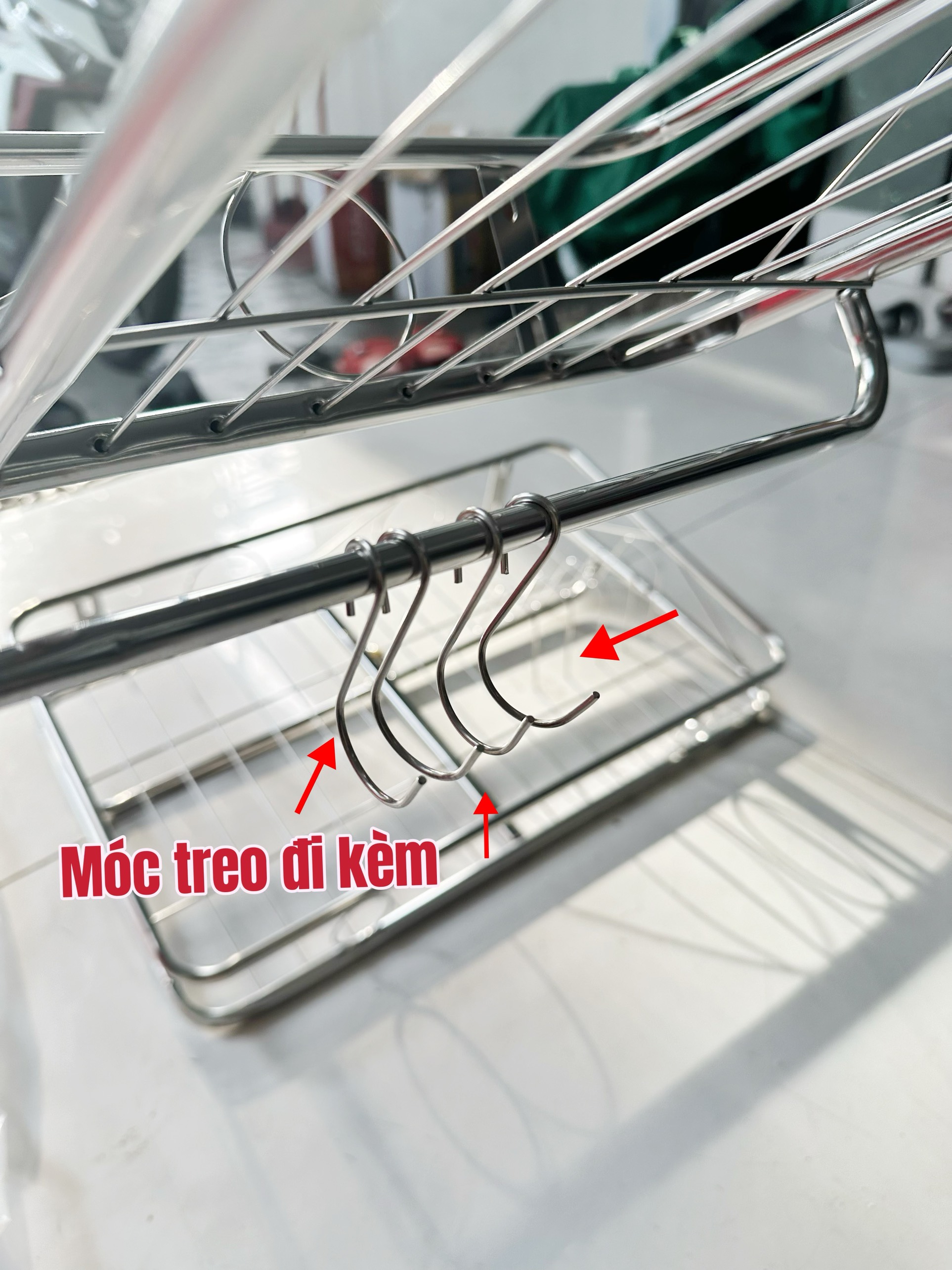 Kệ Inox Đa Năng Úp Chén, Treo Nồi