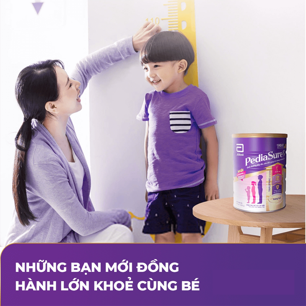 Sữa Bột Pediasure Lon 1,6kg Vani Ít Ngọt