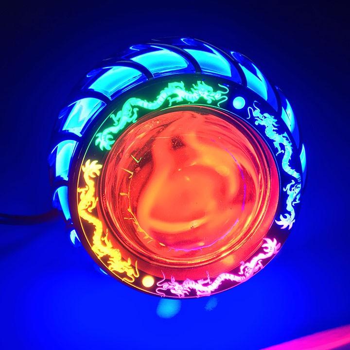 Đèn pha led bi cầu viền rồng, ánh sáng bắt mắt công năng sử dụng cao phù hợp tất cả các loại xe, bảo hành 3 THÁNG