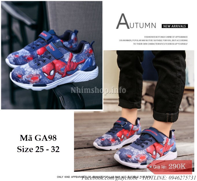 Giày Siêu Nhân Cho Bé Trai 3 - 7 Tuổi GA98