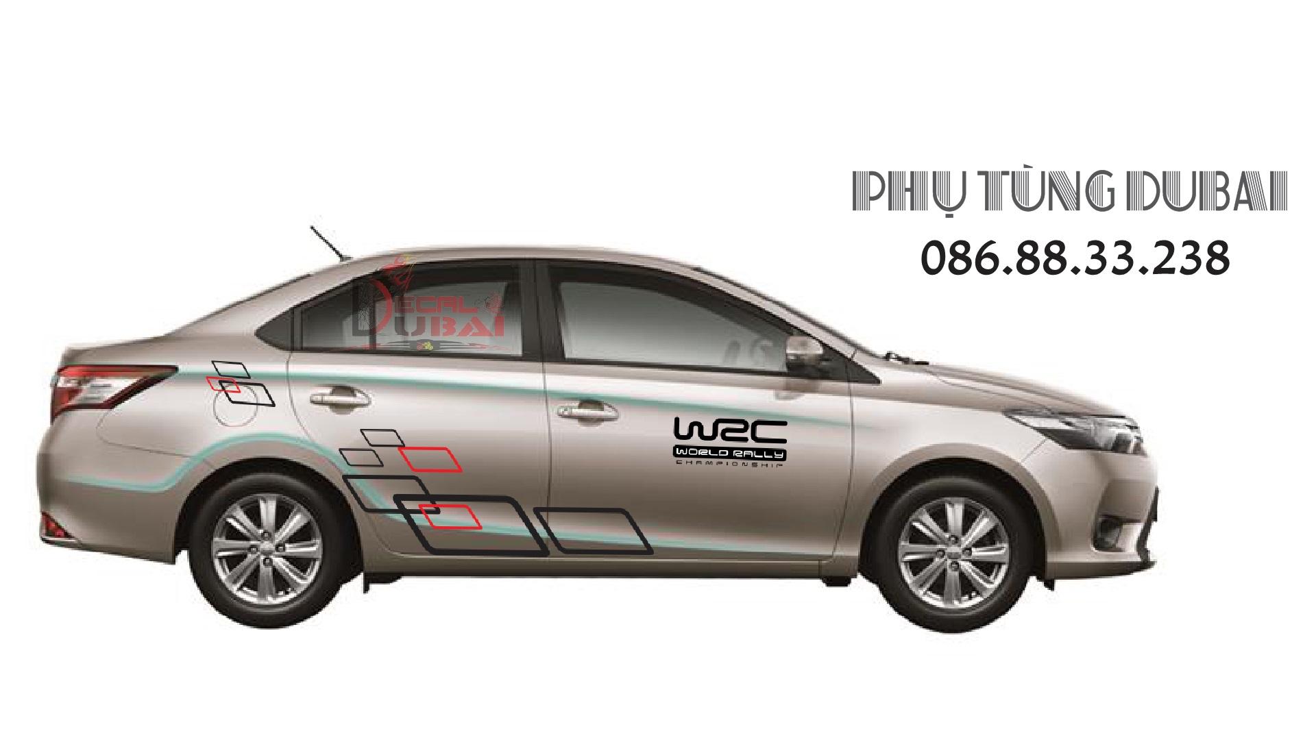 Tem dán sườn xe vios