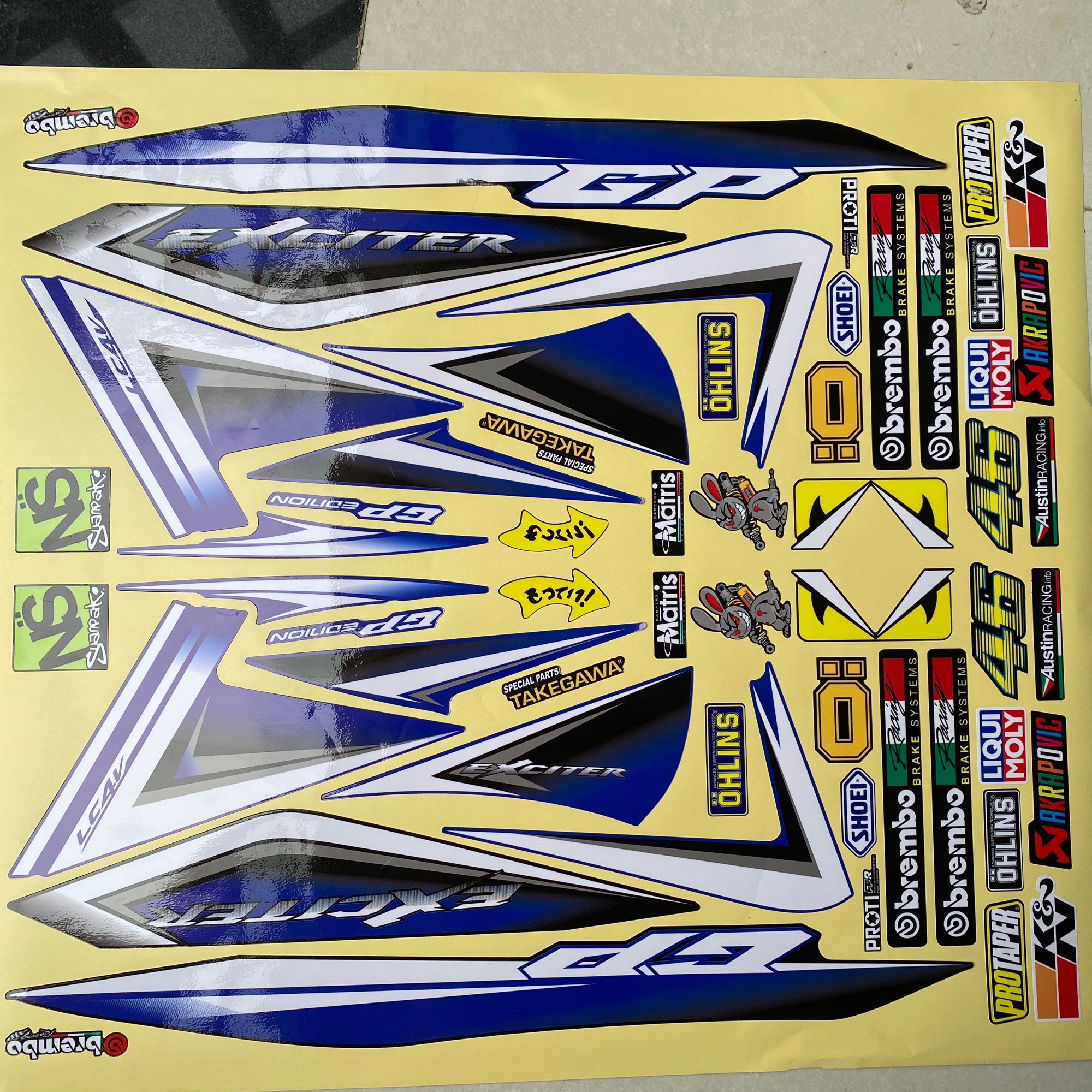 Full bộ Tem rời ex 2010 gp decal đế vàng