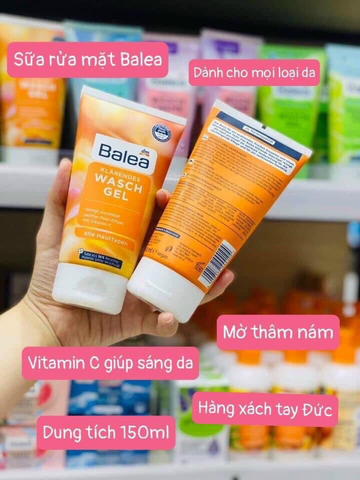 Sữa Rửa Mặt Balea Vitamin C Giúp Da Trắng Sáng, 150ml - ĐỨC