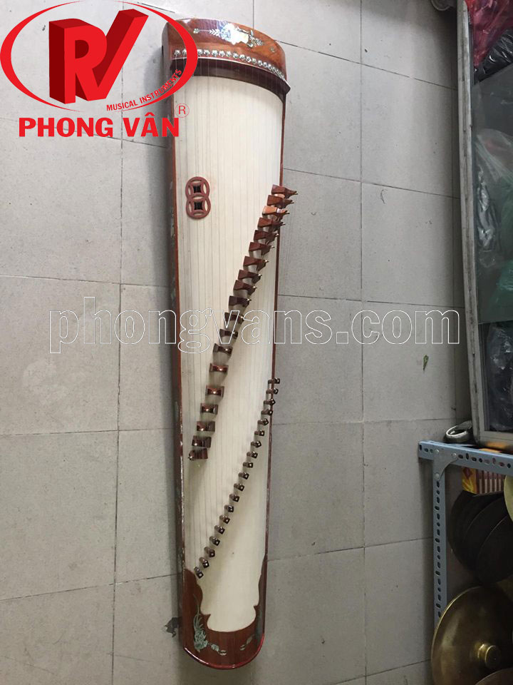 Đàn tranh gỗ hương đỏ khảm trai 19 dây