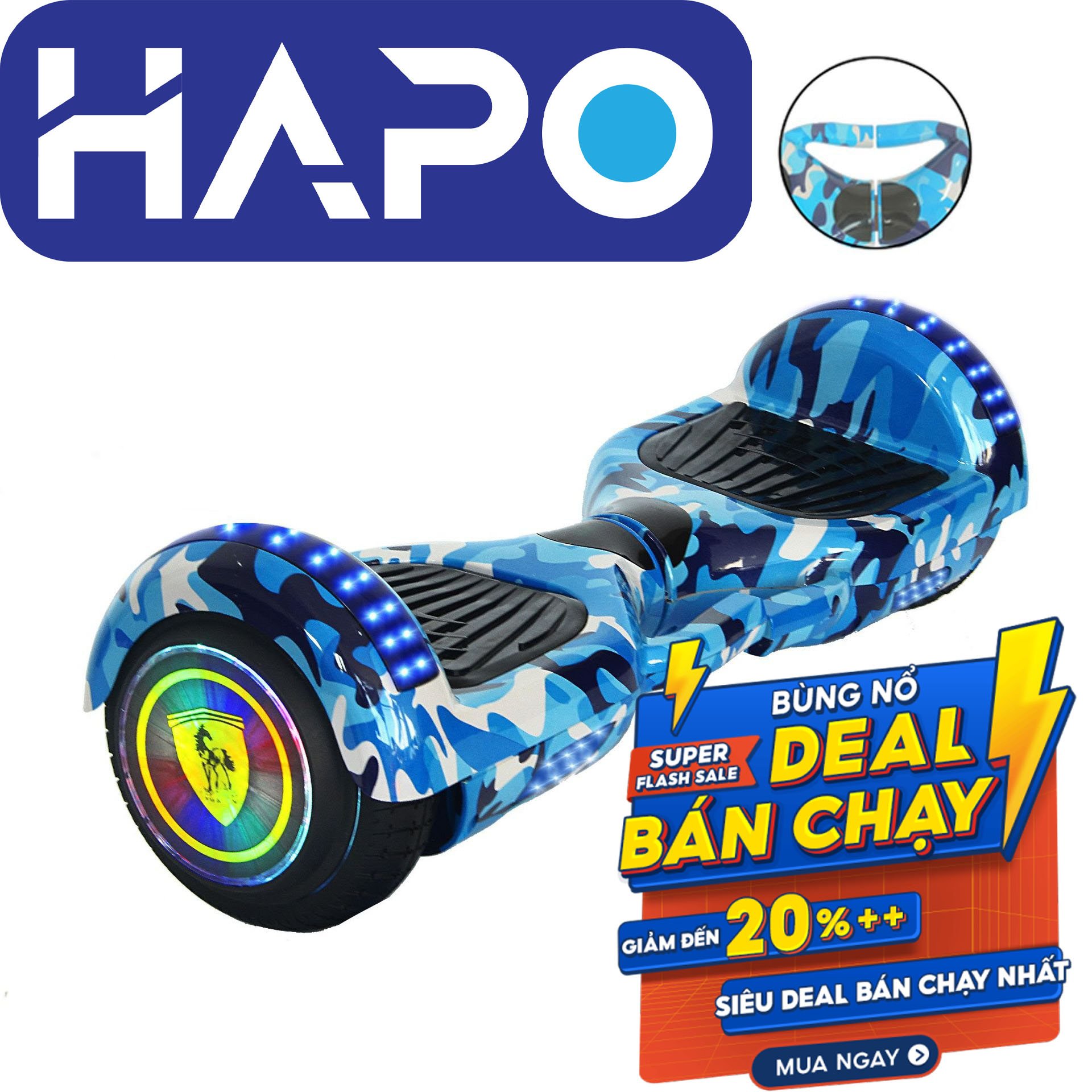 Ván trượt cân bằng 8.0 inch loa bluetooth đen led