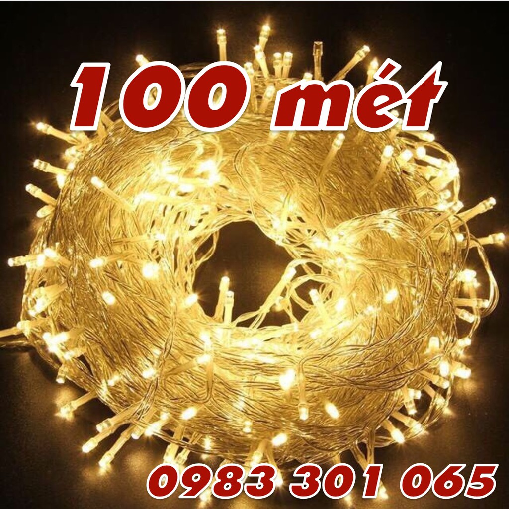 Dây đèn LED trang trí nháy chớp 50m / 100m, trắng, vàng, nhiều màu lắp cây, nhà, sân vườn