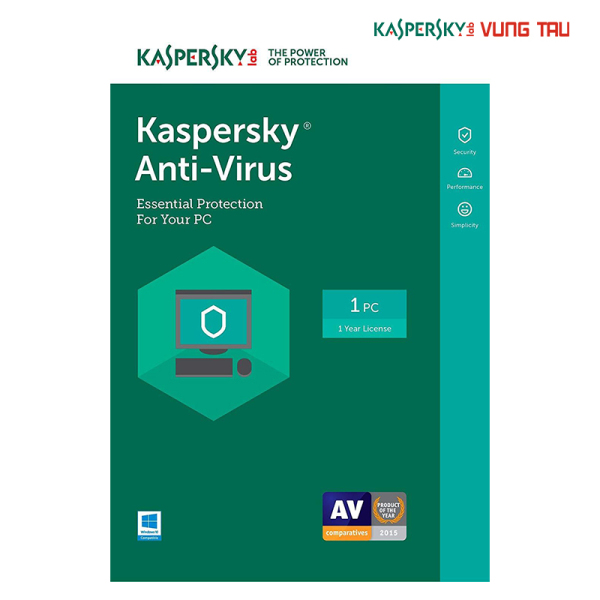 Bảng giá BOX Phần mềm diệt virus Kaspersky AntiVirus 1PC/Năm (BOX) - Hàng chính hãng Phong Vũ