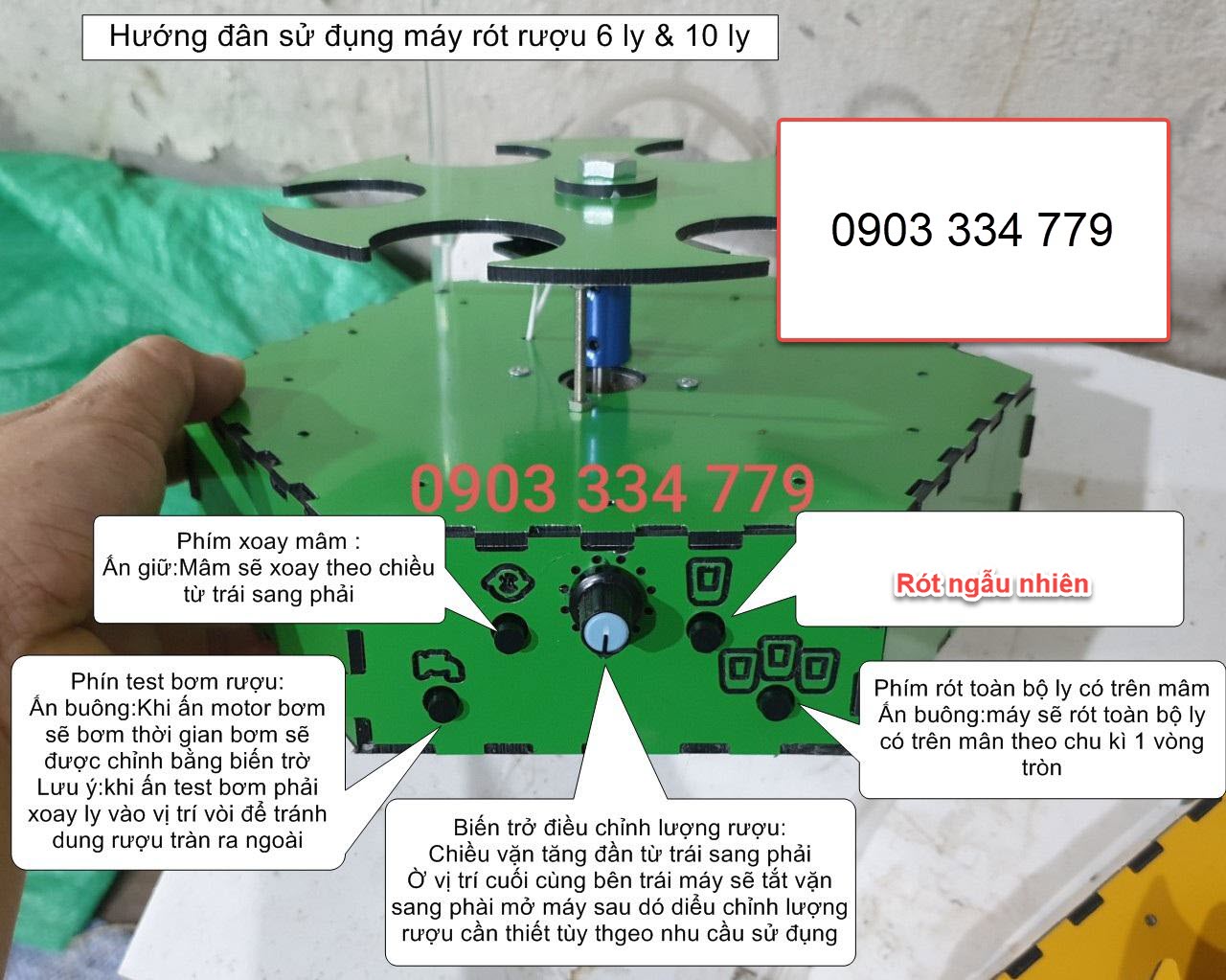 Máy Rót Ruou Tự Động 10 ly miễn ship