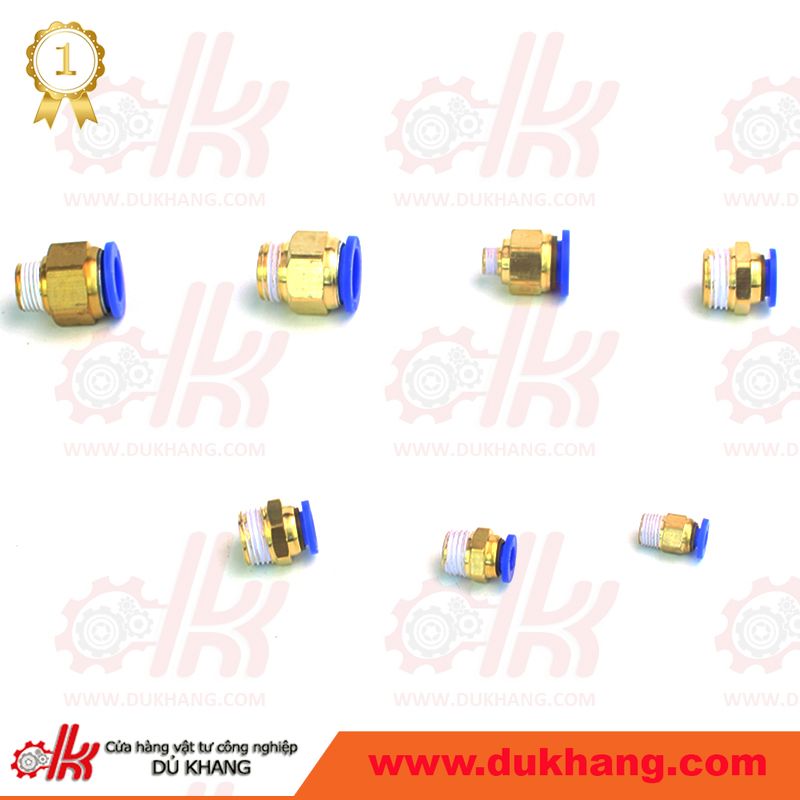 Đầu nối nhanh khí nén PC xanh