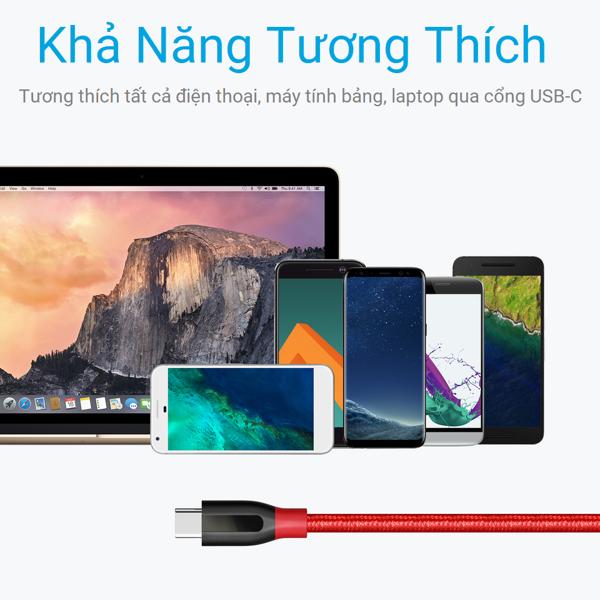 Cáp Anker PowerLine+ USB 3.0 ra USB-C - Dài 0.9m - A8168