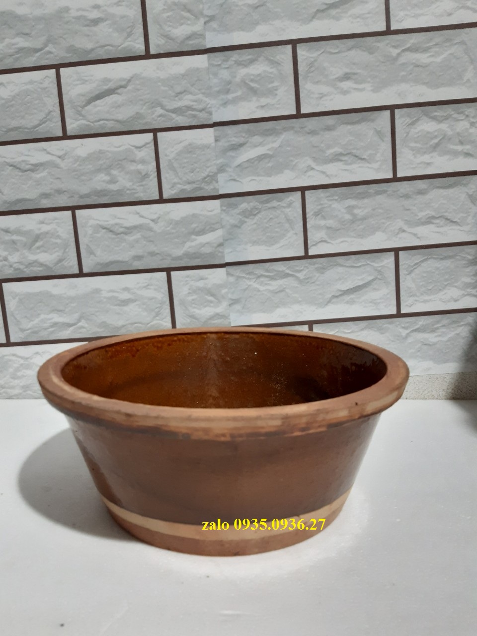 [HCM]Thau chậu đựng nước sành sứ  15*35 cm