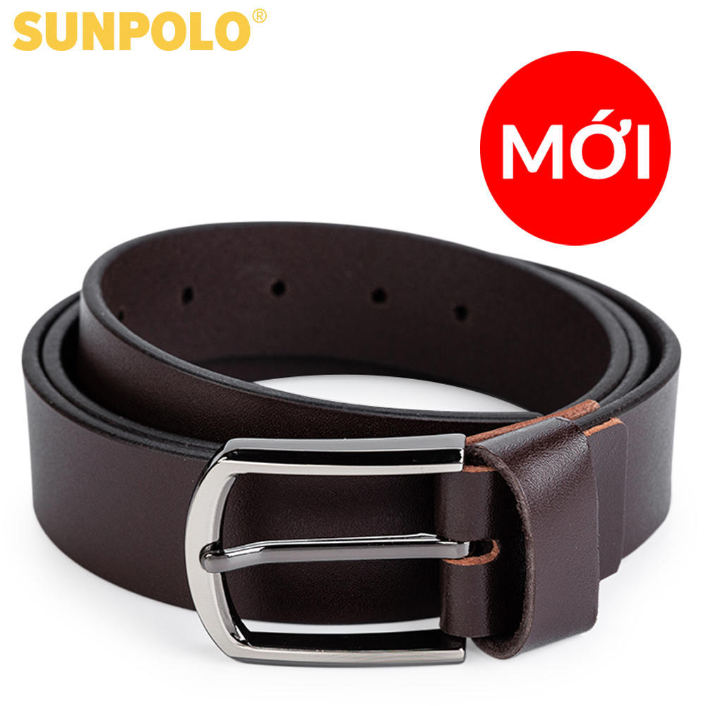Thắt lưng nam da bò sunpolo khóa kim bs52nd