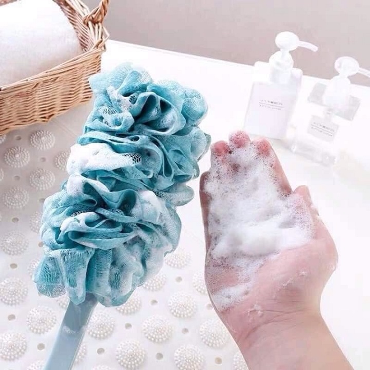 Cây Cọ Lưng Cán Dài Chà Lưng Tẩy Da Chết Siêu Sạch, Bông Tắm Có Cán Dài Tiện Dụng