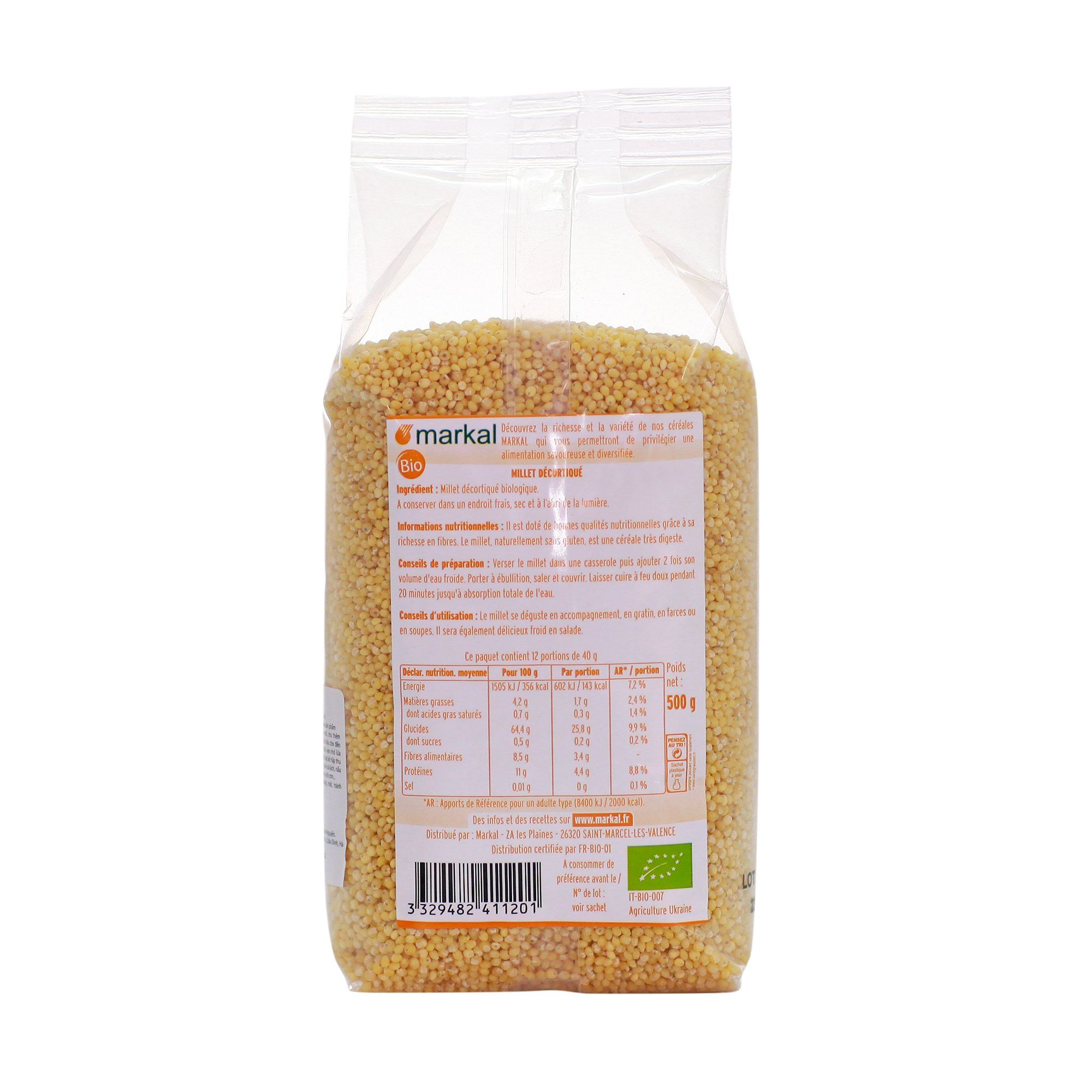 (Hàng chuẩn)Hạt kê hữu cơ Markal 500g