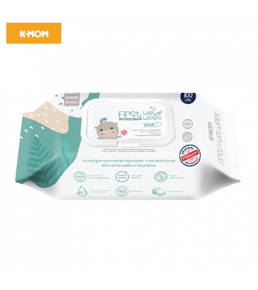 Khăn ướt cao cấp k-mom hàn quốc vân nổi có nắp