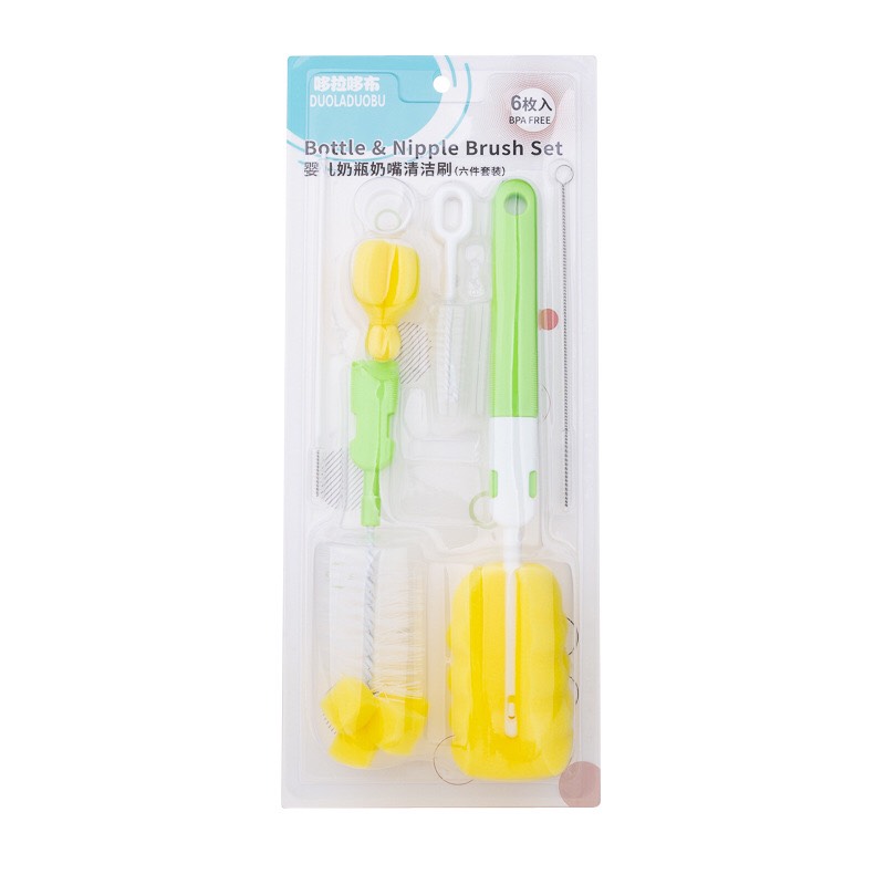 Bộ Cọ Rửa Bình Sữa Cao Cấp 6in1