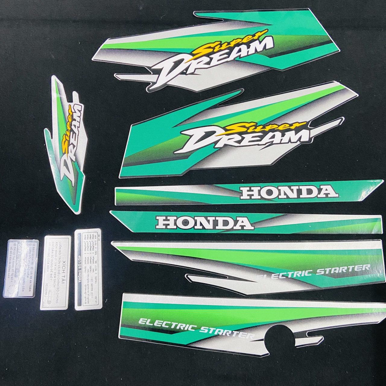 [HCM]( MÀU XANH LÍNH ) Bộ tem rời dán xe Super Dream đời đầu năm 1999-2000