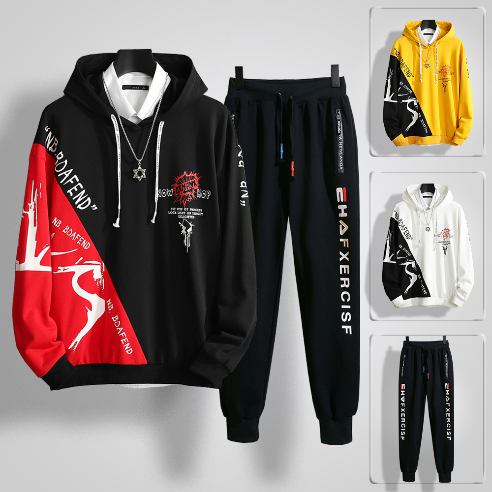 Bộ Quần Áo Nỉ Nam Thu Đông Áo Hoodies ROAFEND Có Mũ Trùm Đầu Phối 2 Màu Trẻ Trung Kết Hợp Với Quần Jogger Phối Chữ Thể Thao Năng Động Thời Trang Hàn Quốc Hot Hit 4MENHN SET GHEP TOP 129 + JOGGER 75
