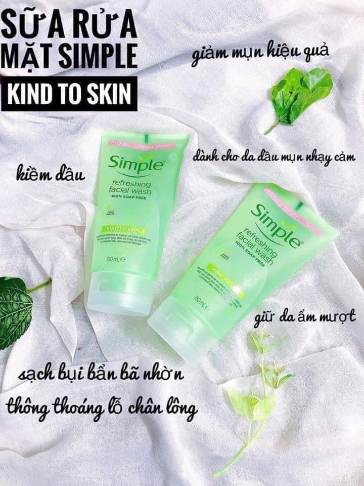 [Mẫu mới] Sữa rửa mặt dạng gel Simple Refreshing (150ml)