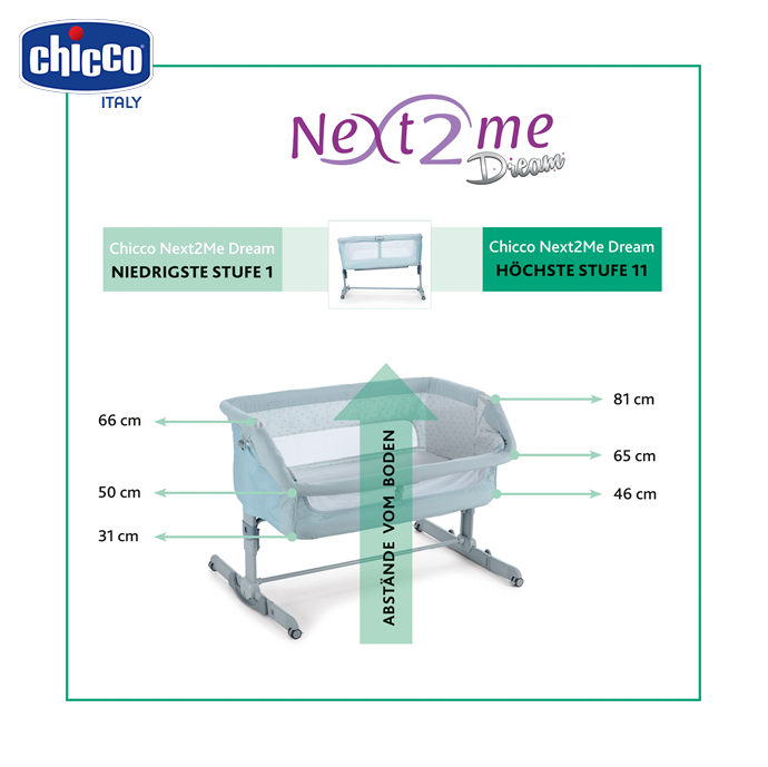 Cũi kề giường đa năng Chicco Next2Me air màu be