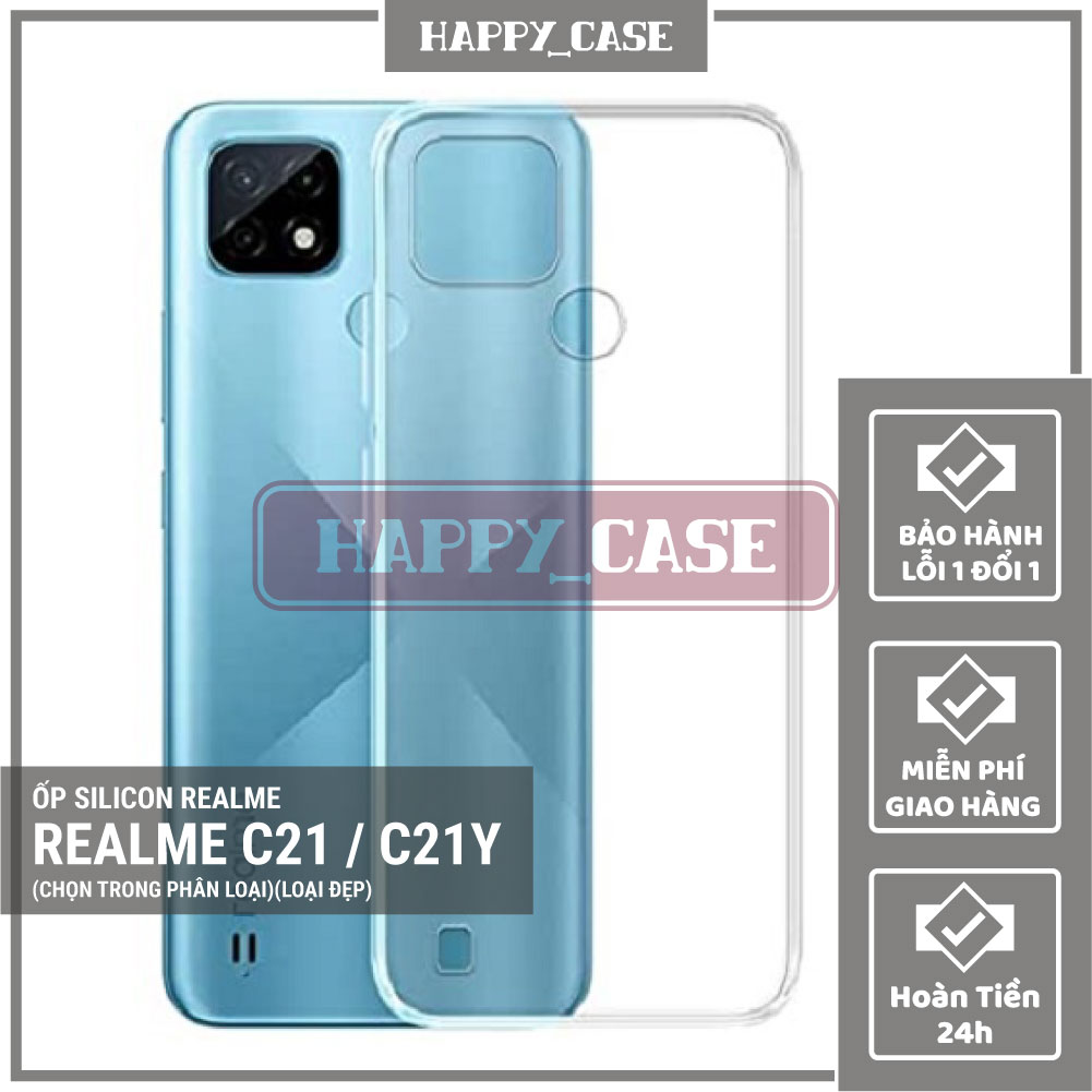 Ốp Lưng Điện Thoại Realme C21 / Realme C21Y (Chọn Trong Phân Loại)(Loại Đẹp) Thin Transparent Silicon