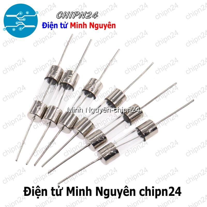 [5 cái] (K408) Cầu Chì Ống 5x20mm Chân Cắm (1A/2A/3A/4A/5A/6A/7A/8A/10A/12A/15A/20A/25A/3.15A/6.3A 250V) - [Chọn Loại] - HHH.00407