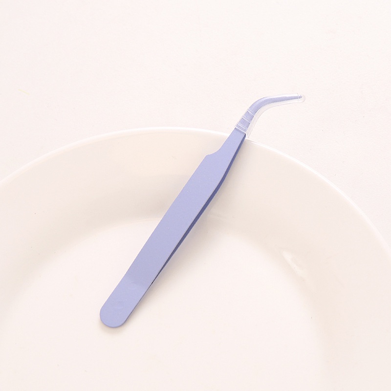 Practical colorful stainless steel curved tip tweezers