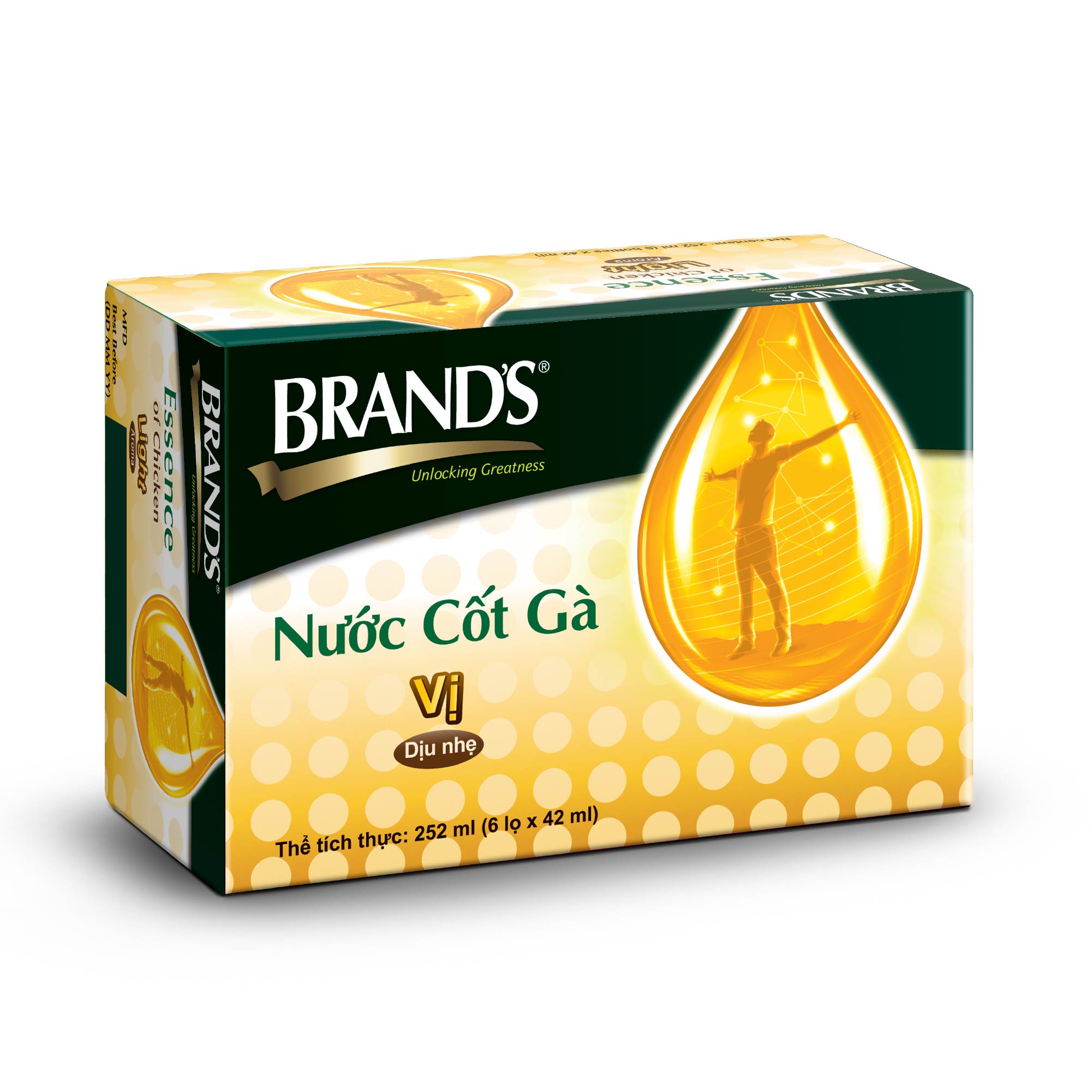 Combo 3 Hộp 6 Chai Nước Cốt Gà BRAND'S Vị Dịu Nhẹ (42ml/Chai)