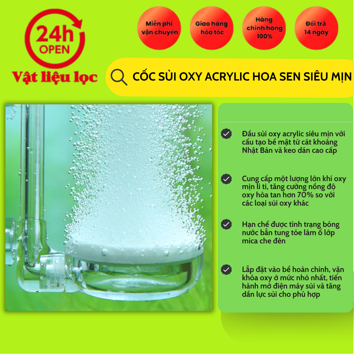 Cốc Sủi Oxy Acrylic Lotus Siêu Mịn