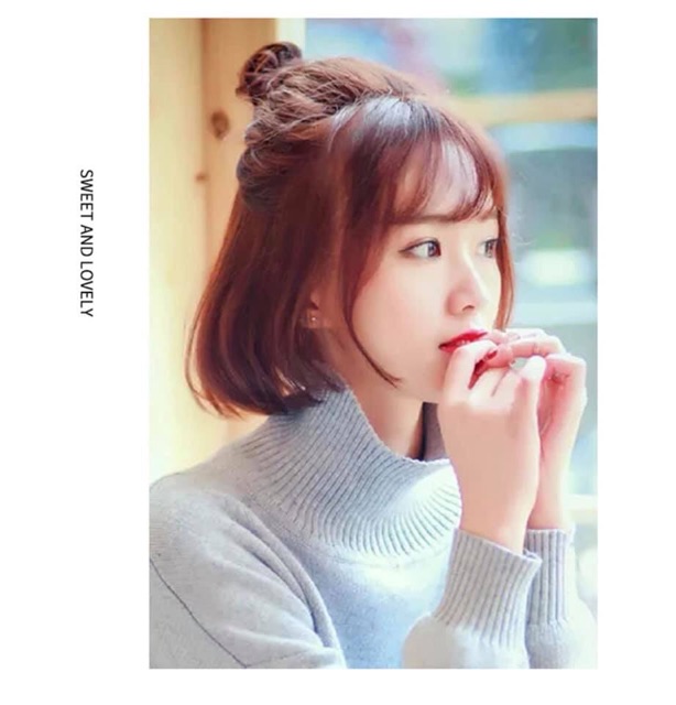 Tóc giả nữ búi ❤️FREESHIP❤️búi kẹp mini