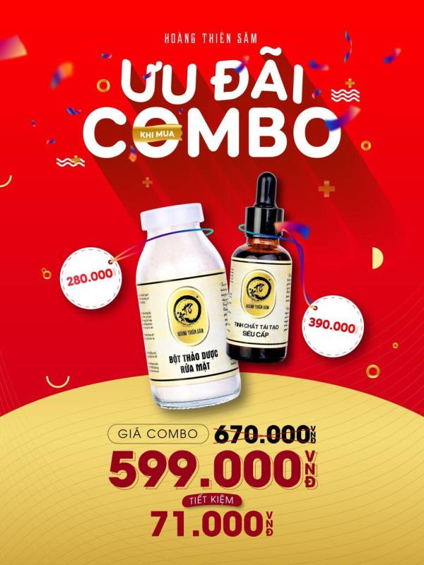 Combo Tái tạo da Hoàng Thiên Sâm giá rẻ