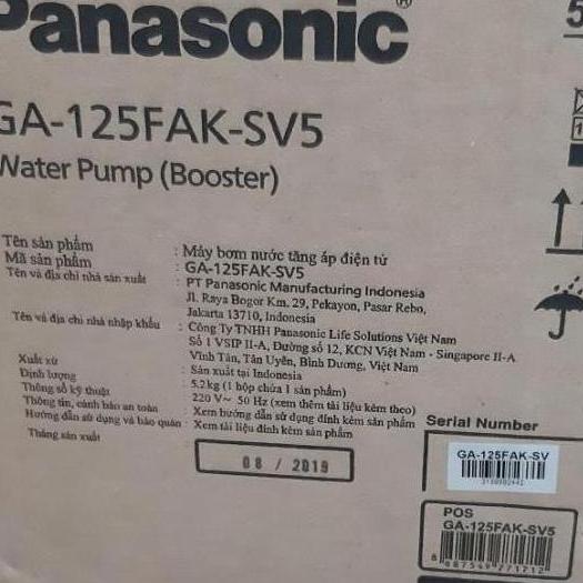 Máy bơm tăng áp mạch điện tử 125W Panasonic GA-125FAK