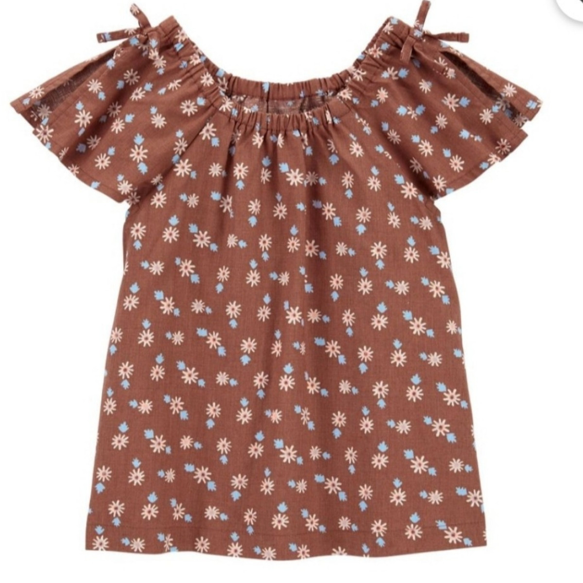 Áo bé gái, chất cotton linen hãng C@rter size 12M-6T , áo kiểu bé gái